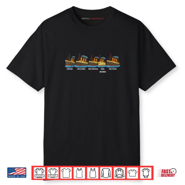RMS Titanic Britannic Poseidon Carpathia Famous Ship Lovers Shirt