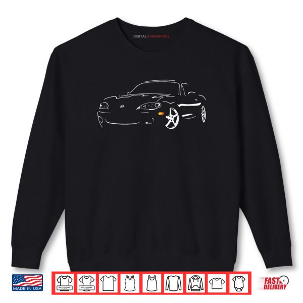 Sweatshirt Japanese Miata Car Retro Roadster Outline Gift For Car Lover Shirt digitalhandmades