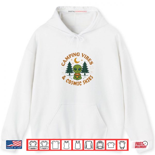 Hoodie Camping Vibes Cosmic Skies Alien Coffee Shirt digitalhandmades