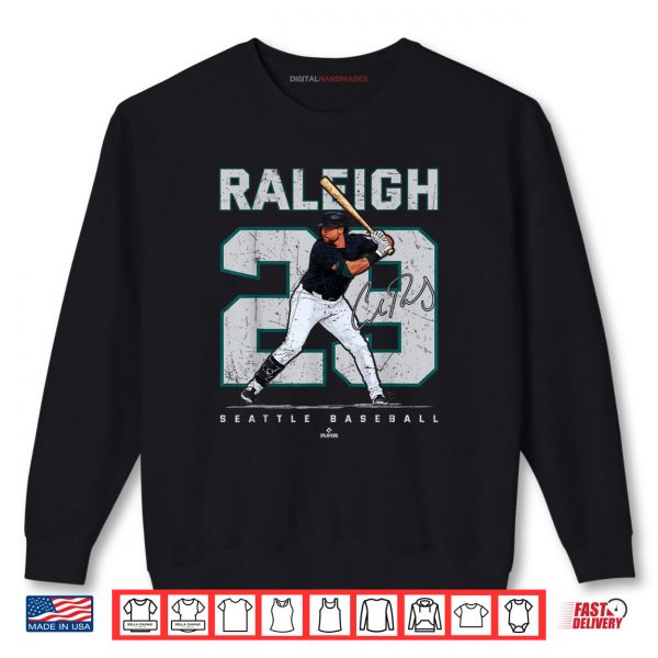 Sweatshirt Number and Portrait Cal Raleigh Seattle Baseball MLBPA Shirt digitalhandmades