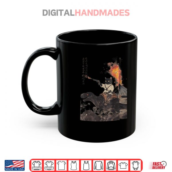 Mug Calligraphy Cat Dinosaur Volcanic Eruption Art Print Shirt digitalhandmades