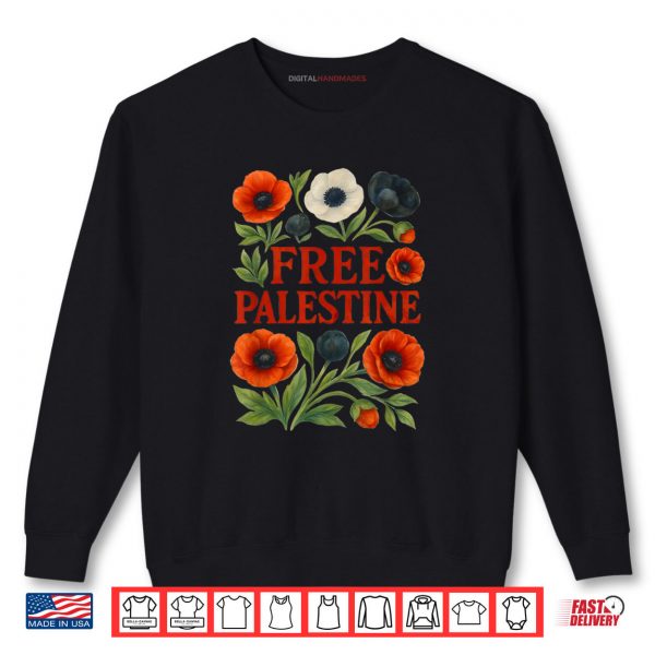 Sweatshirt Free Palestine Flower Palestine Clothing Support Gaza Shirt digitalhandmades