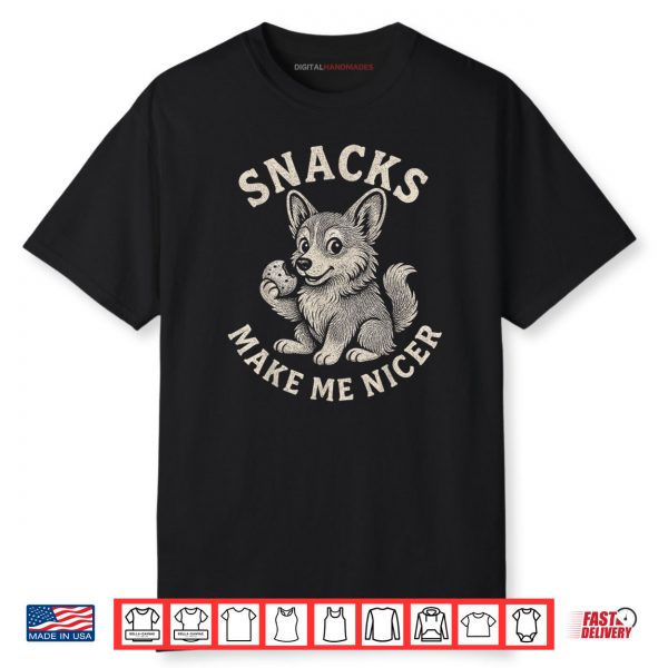 Funny Corgi Snacks Quote Cookie Humor Cute Puppy Art Shirt