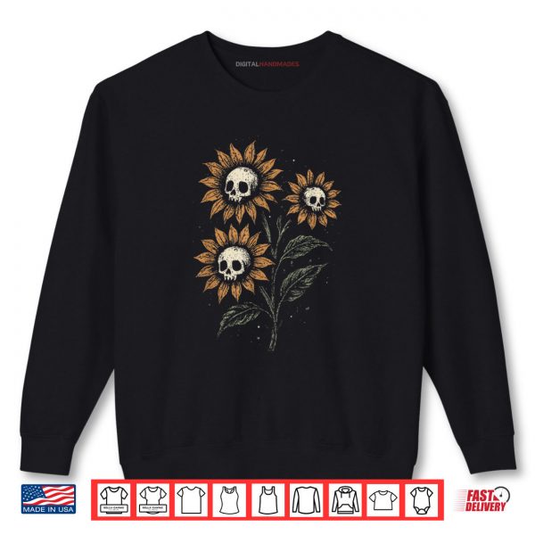 Sweatshirt Skull Sunflowers Gothic Goth Creepy Cute Alt Grunge Y2K Shirt digitalhandmades