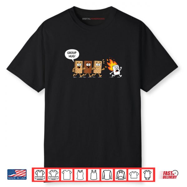 Camping S’mores Group Hug Cute Marshmallow Chocolate Shirt