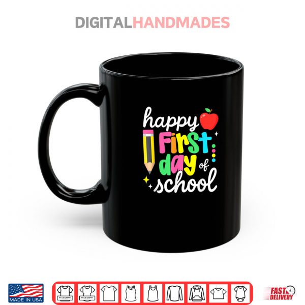 Mug Happy First Day Of School Coquette Bow Teachers Shirt digitalhandmades
