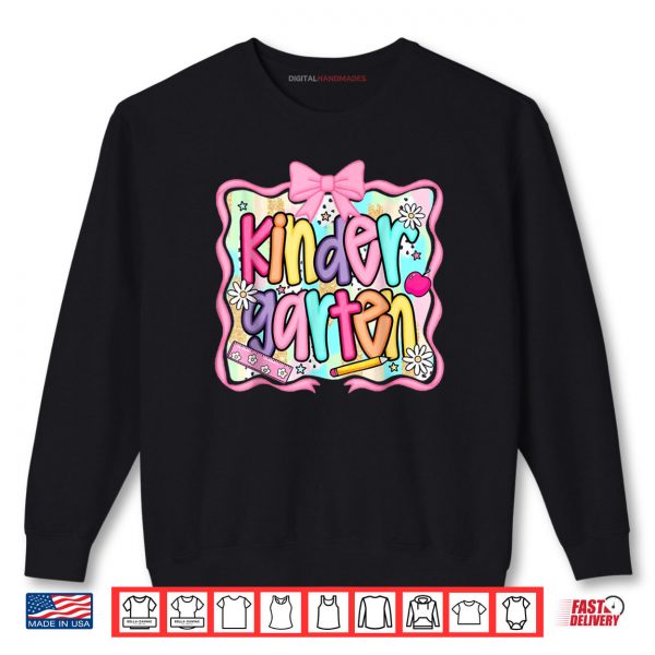 Sweatshirt Preppy Back To School Pink Coquette Floral Cute Kindergarten Shirt digitalhandmades