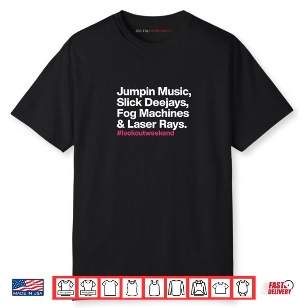 Jumpin Music Slick Deejays Fog Machines And Laser Rays Shirt