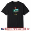 Rooster Cartoon Dj With Turntables Distressed Shirt