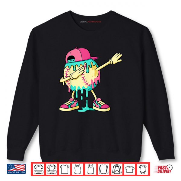Sweatshirt Baseball Shirts For Boys Dabbing Baseball Drip Ice Cream Shirt digitalhandmades