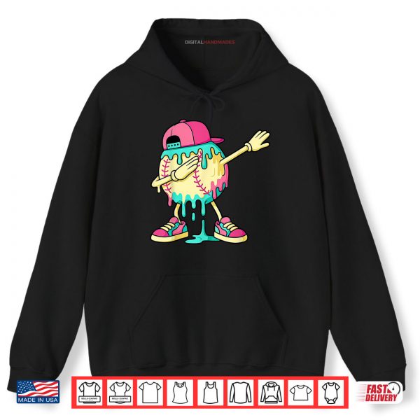 Hoodie Baseball Shirts For Boys Dabbing Baseball Drip Ice Cream Shirt digitalhandmades