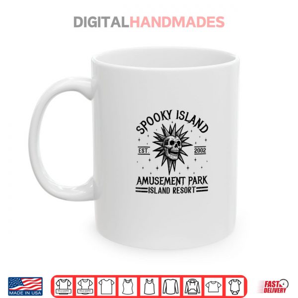 Mug Funny Spooky Island Est 2002 Amusement Park Skull Halloween Shirt digitalhandmades