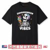 Summerween Vibes Skeleton Ice Cream Art Summer Halloween Fun Shirt