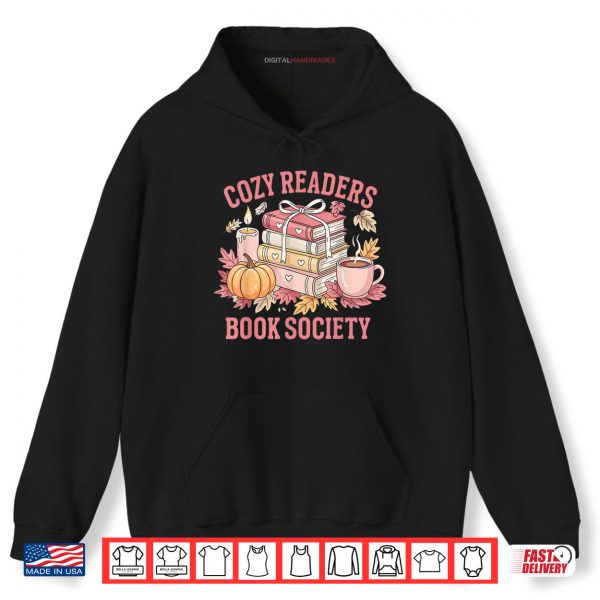 Hoodie Cozy Readers Book Society Fall Autumn Floral Pumpkin Season Shirt digitalhandmades