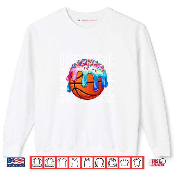 Sweatshirt Basketball Boys Girls Sprinkles Basketball Ice Cream Drip Shirt