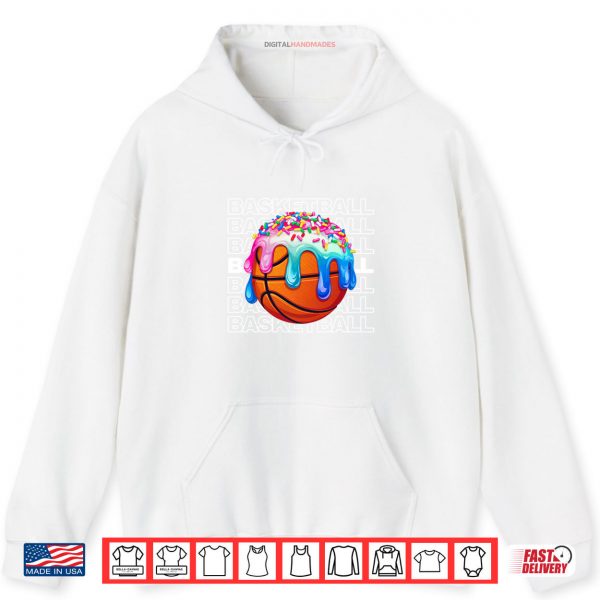 Hoodie Basketball Boys Girls Sprinkles Basketball Ice Cream Drip Shirt