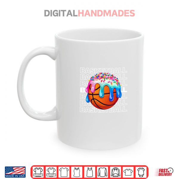 Mug Basketball Boys Girls Sprinkles Basketball Ice Cream Drip Shirt