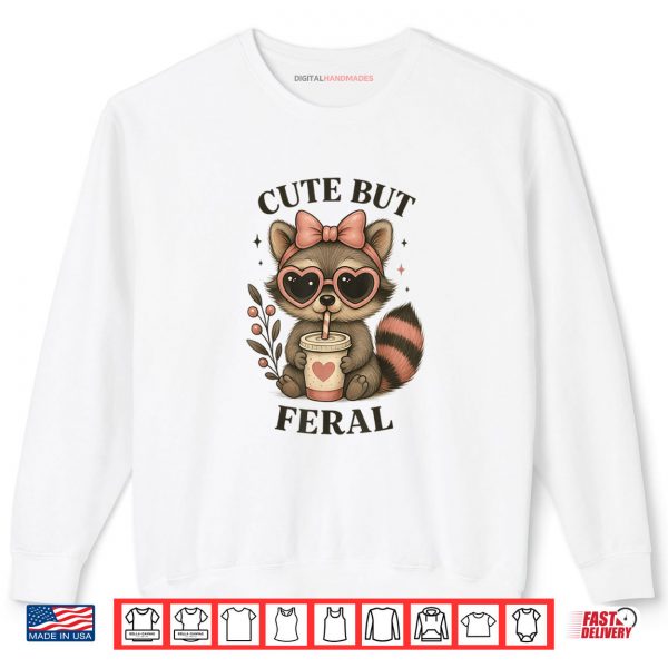 Sweatshirt Cute Feral Funny Colourful Racoon With Sunglasses Racoon Shirt