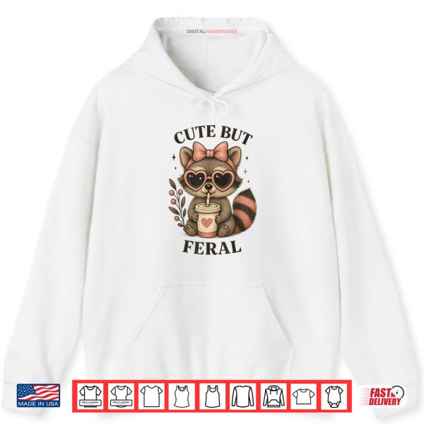 Hoodie Cute Feral Funny Colourful Racoon With Sunglasses Racoon Shirt