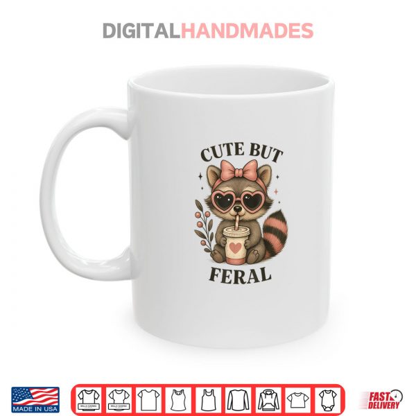 Mug Cute Feral Funny Colourful Racoon With Sunglasses Racoon Shirt