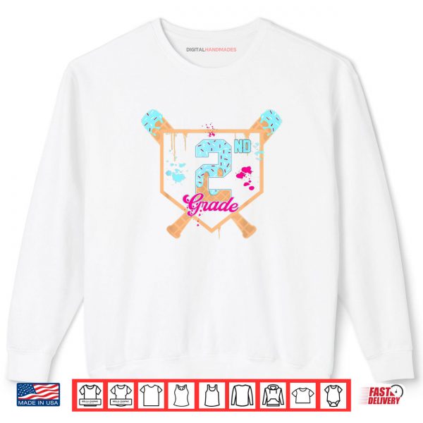 Sweatshirt First Day of Second 2nd Grade Baseball Ice Cream Drip Boy Shirt