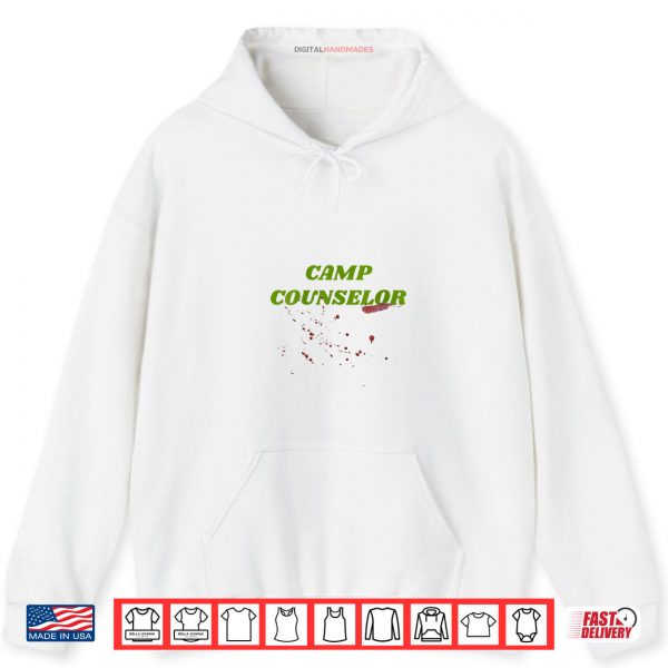 Hoodie Horror Fan 80s Movie Camp Counselor Blood Halloween Costume Shirt