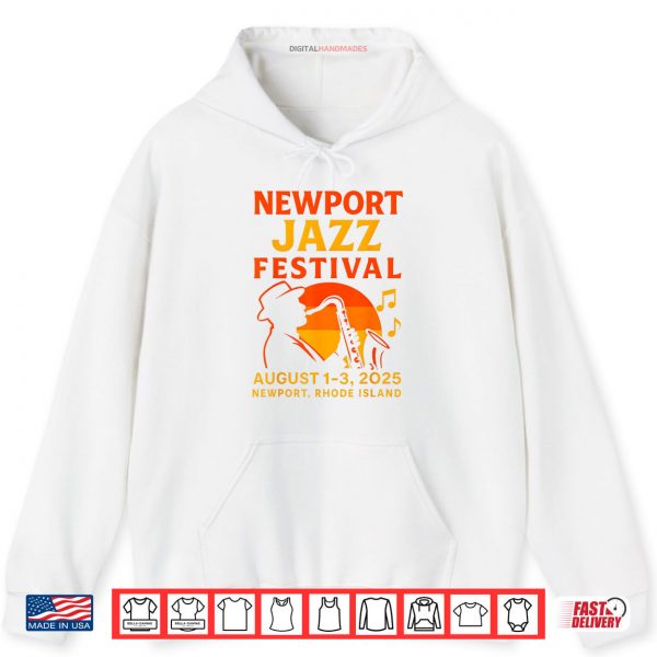 Hoodie Newport Jazz Festival 2025 Sunset Saxophone Silhouette Shirt