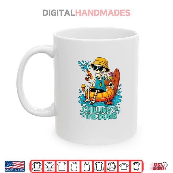 Mug Halloween Summer Chilling to the Bone Skeleton Float Costume Shirt digitalhandmades