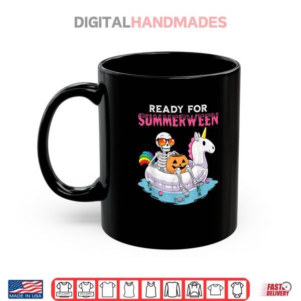Mug Ready For Summerween Funny Summer Skeleton Unicorn Halloween Shirt digitalhandmades