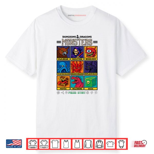 Dungeons & Dragons Wizards Of The Coast Monster Select Menu Shirt