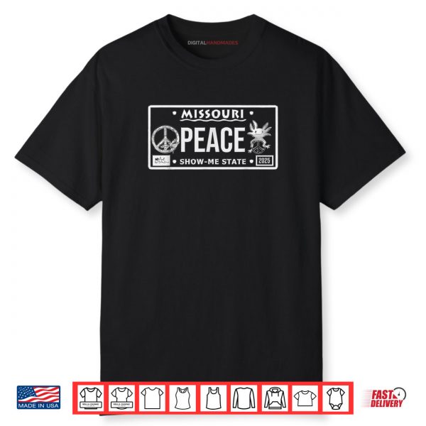 Peace Sign Cute Axolotl Missouri License Plate Shirt