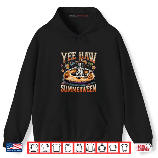 Hoodie Yee Haw Summerween Cowboy Skeleton Western Halloween Shirt