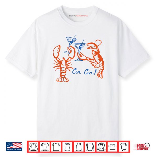 Martini Red Lobster Fisherman Aesthetic Summer Cocktail Shirt