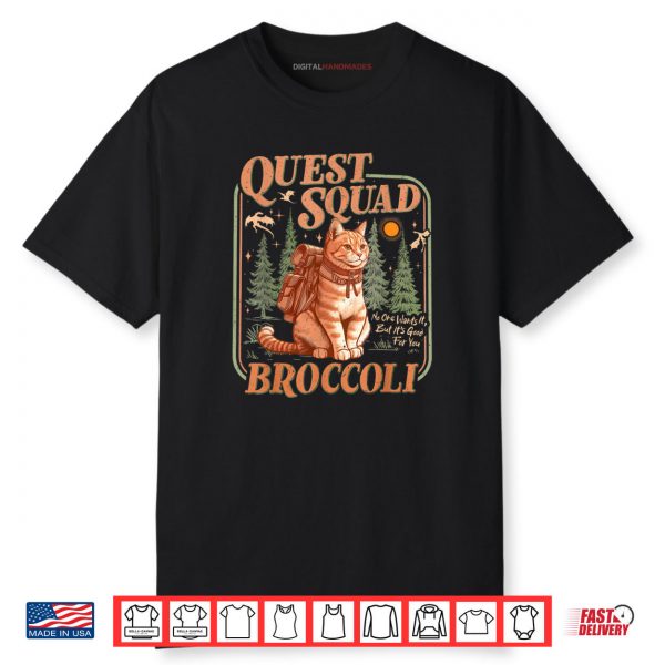 Quest Fantasy Squad Broccoli Kitten Funny Cat Shirt