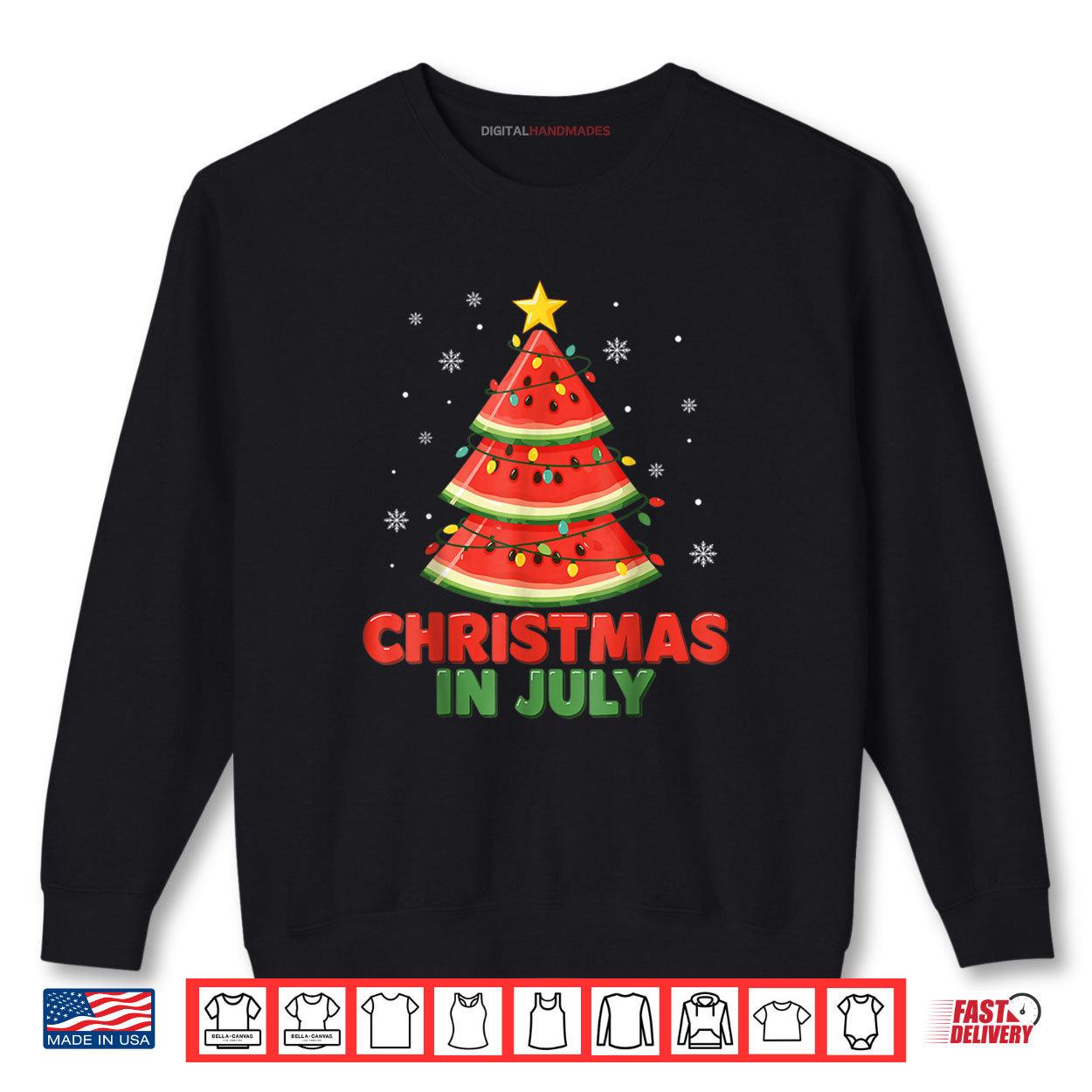 Christmas In July Watermelon Xmas Tree Summer Shirt Christmas In July Watermelon Xmas Tree Summer Shirt