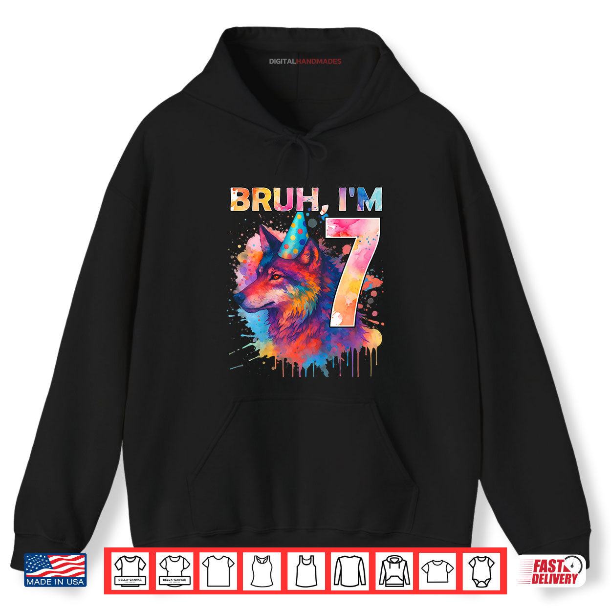 Bruh I'm 7 Years Old Wolf Themed Shirt 2 Hoodie Bruh Im 7 Years Old Wolf Themed Shirt digitalhandmades.com