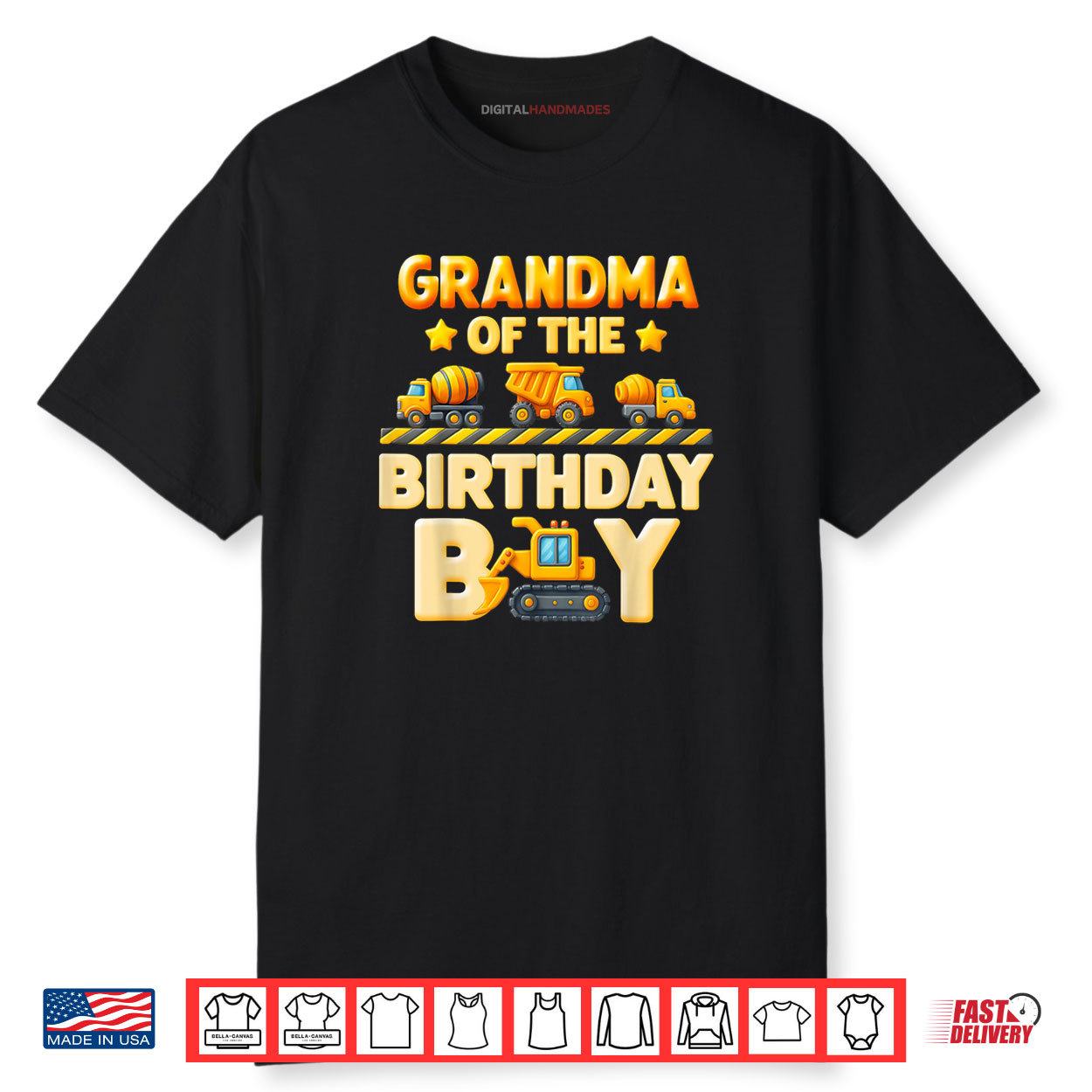 Grandma Of The Birthday Boy Construction Family Bday Crew Shirt Grandma Of The Birthday Boy Construction Family Bday Crew Shirt