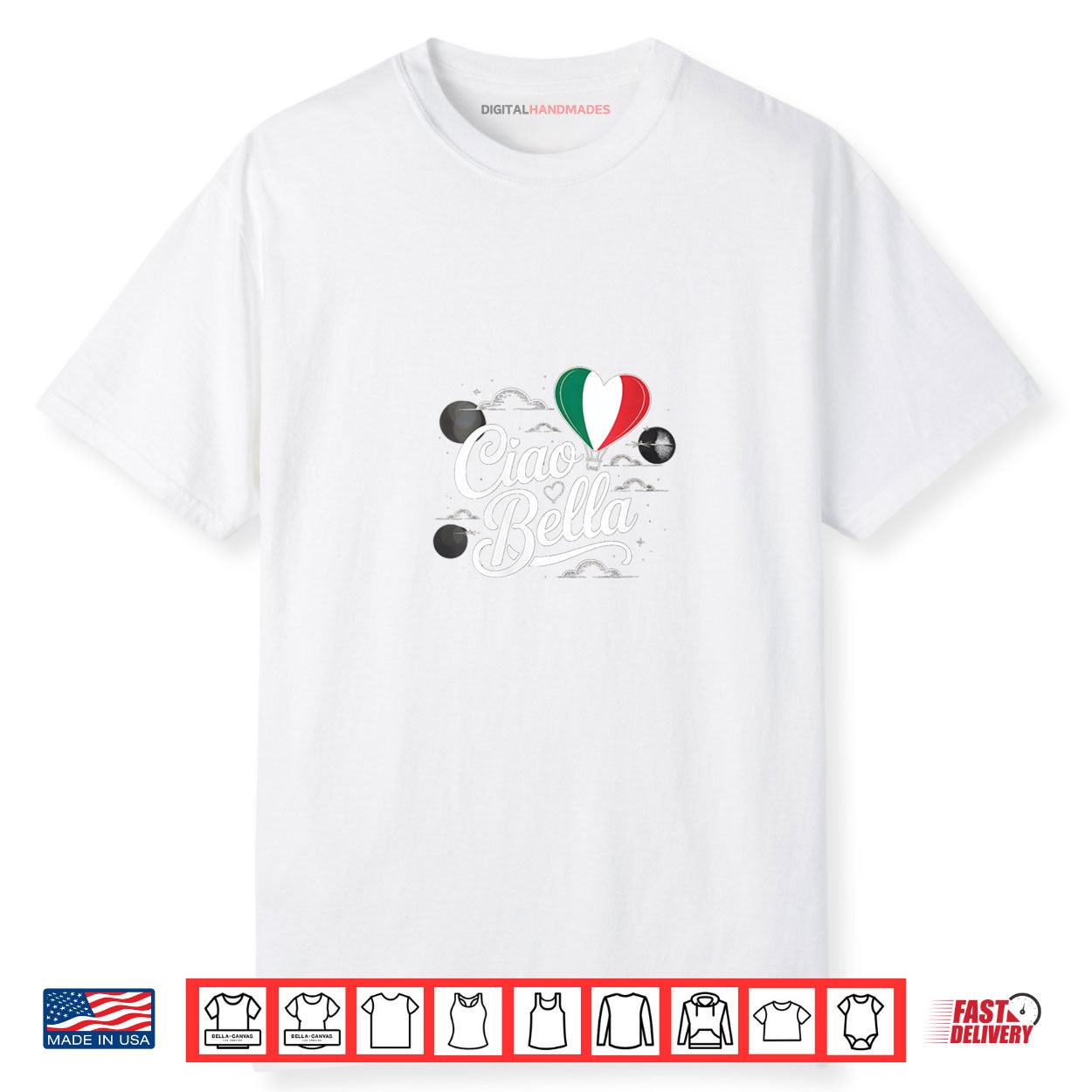 Cool Italian Hello Saying Ciao Bella With Italian Flag Italy Shirt