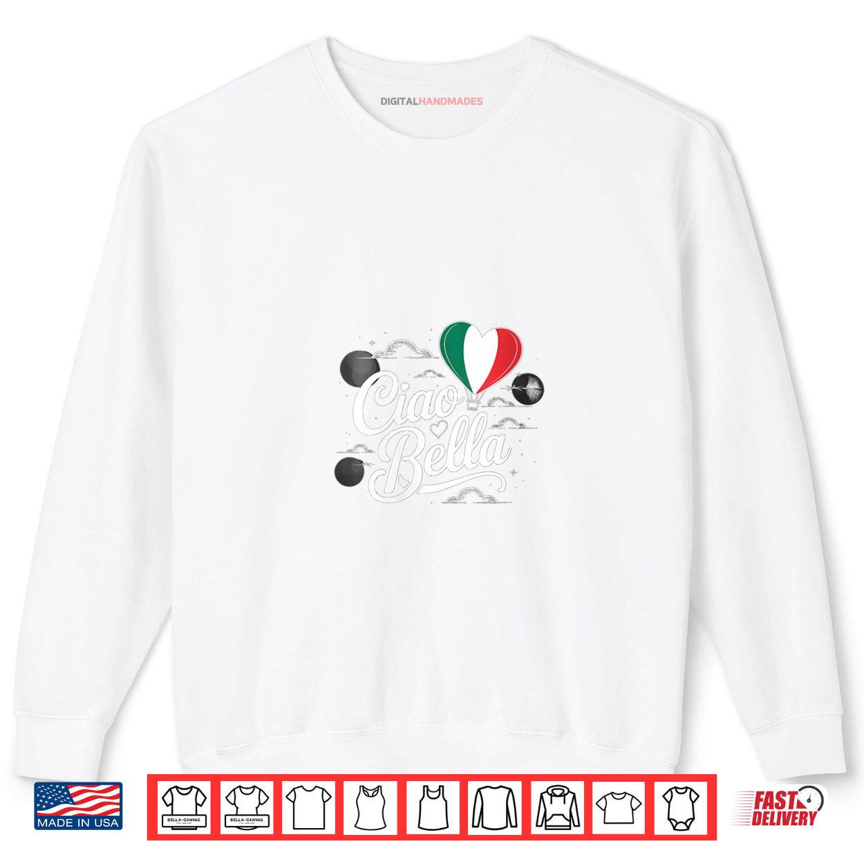 Cool Italian Hello Saying Ciao Bella With Italian Flag Italy Shirt 1 Sweatshirt Cool Italian Hello Saying Ciao Bella With Italian Flag Italy Shirt digitalhandmades.com