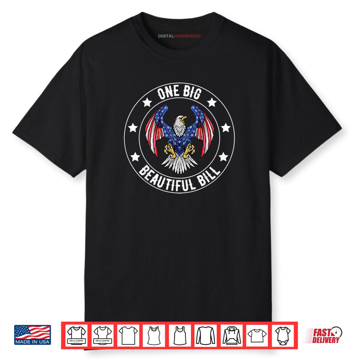 One Big Beautiful Bill Funny Political USA Flag Shirt