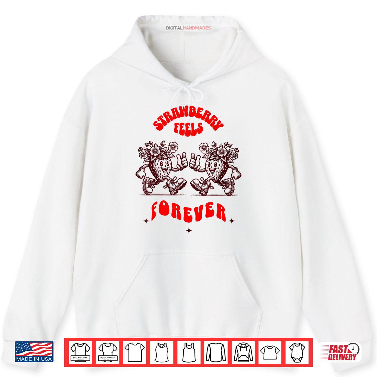 Strawberry Feels Forever Retro Psychedelic Fruit Design Shirt 2 Hoodie Strawberry Feels Forever Retro Psychedelic Fruit Design Shirt digitalhandmades