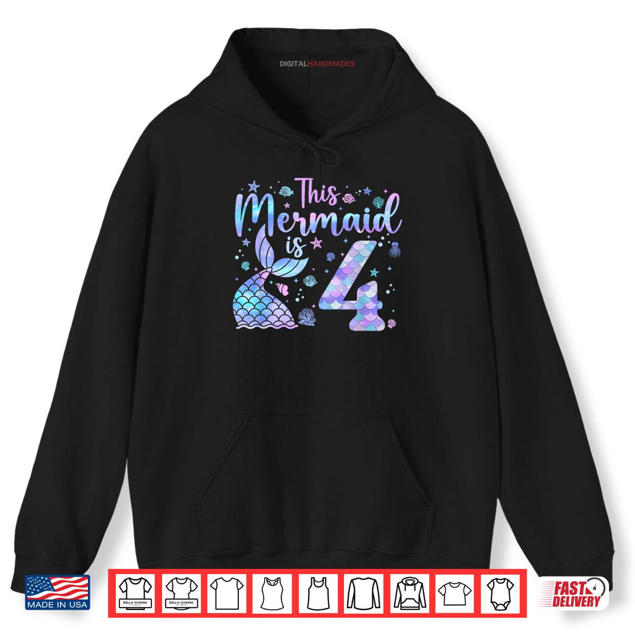 This Mermaid Is 4th Birthday 4 Year Old Bday Shirt 2 Hoodie This Mermaid Is 4th Birthday 4 Year Old Bday Shirt digitalhandmades