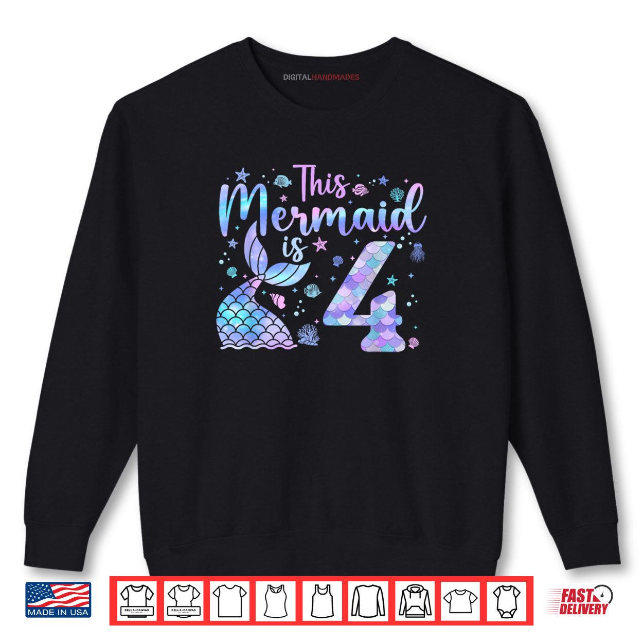 This Mermaid Is 4th Birthday 4 Year Old Bday Shirt 1 Sweatshirt This Mermaid Is 4th Birthday 4 Year Old Bday Shirt digitalhandmades