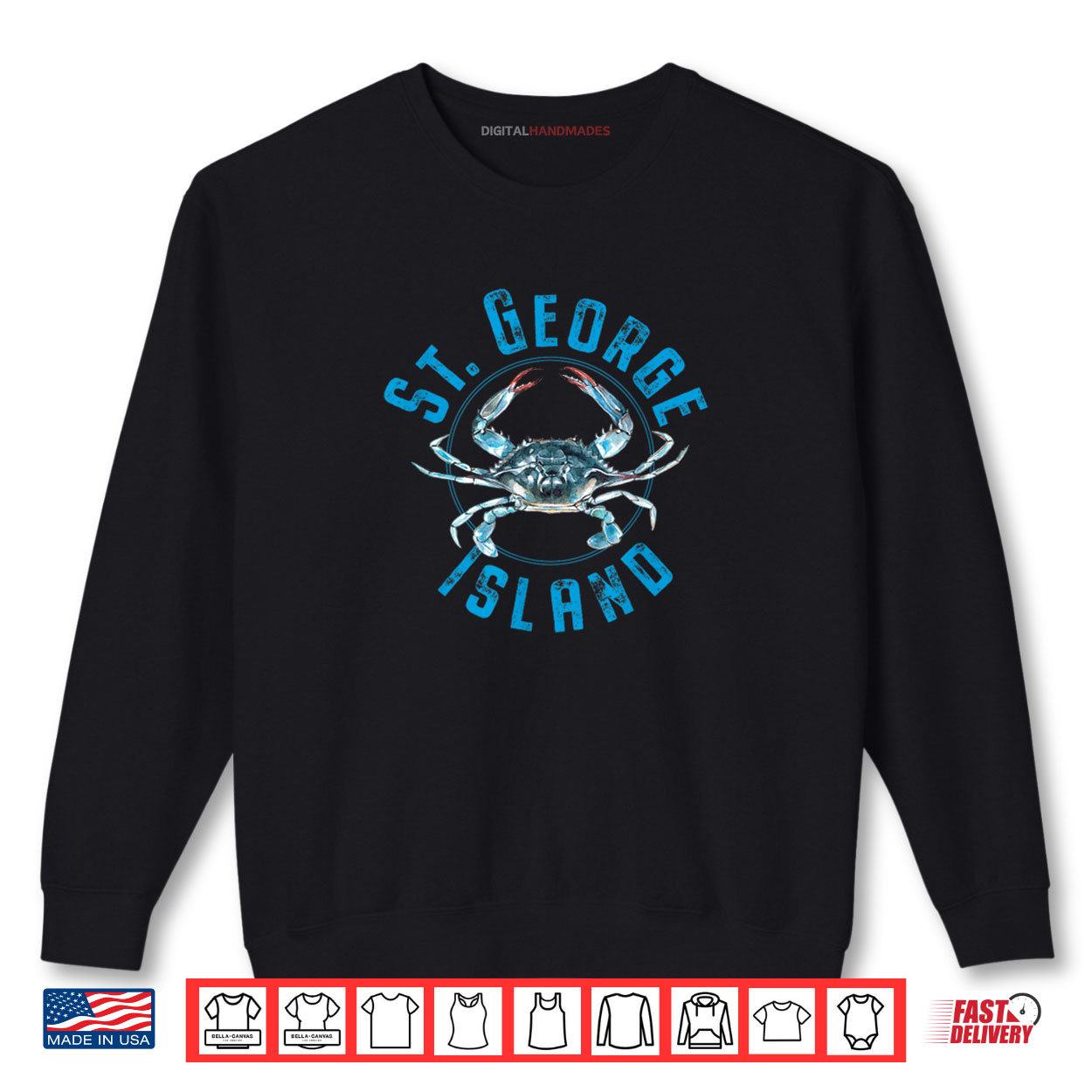 St. George Island Florida Blue Crab Shirt 1 Sweatshirt St. George Island Florida Blue Crab Shirt digitalhandmades
