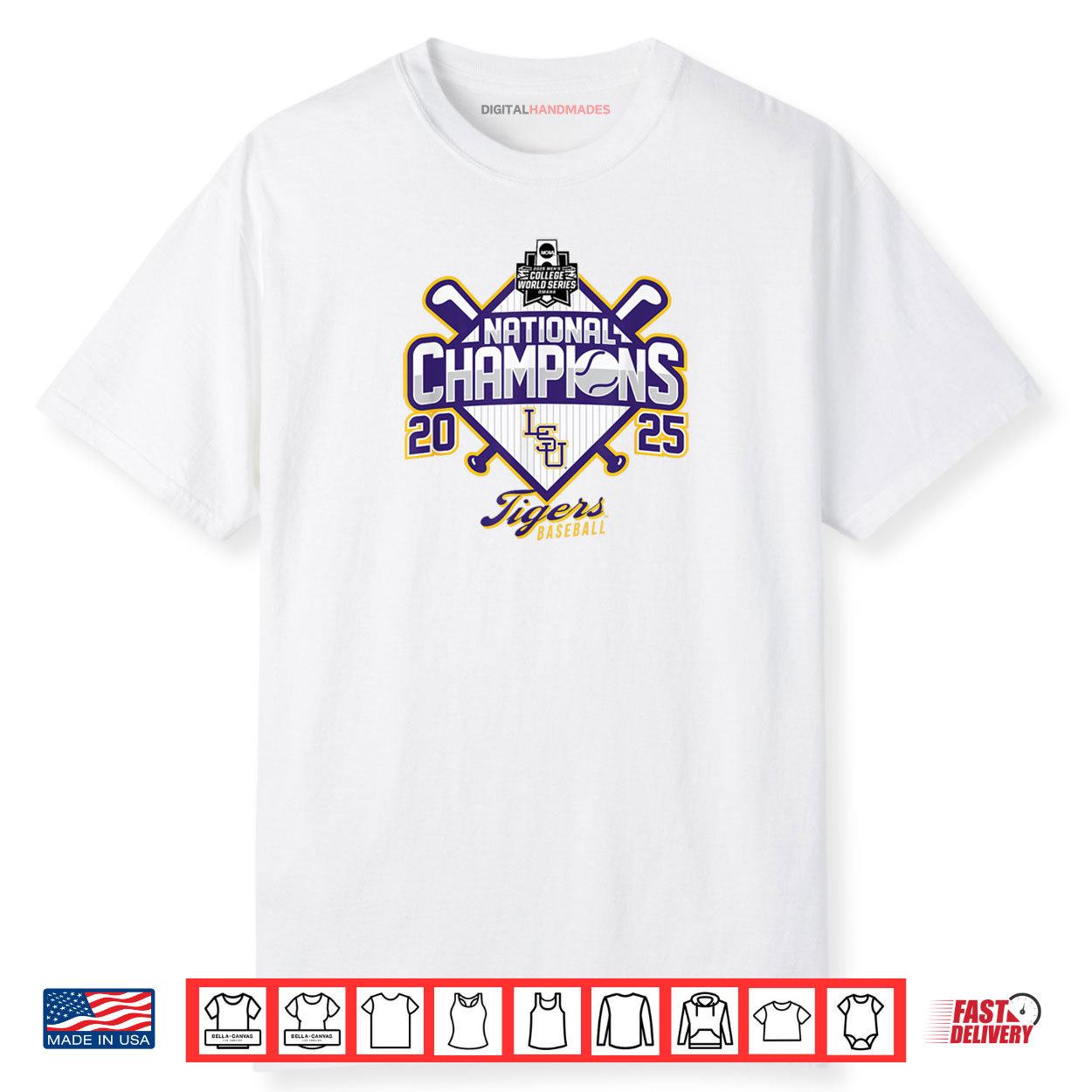 LSU Tigers Baseball National Champs 2025 MCWS Legend Gray Shirt LSU Tigers Baseball National Champs 2025 MCWS Legend Gray Shirt