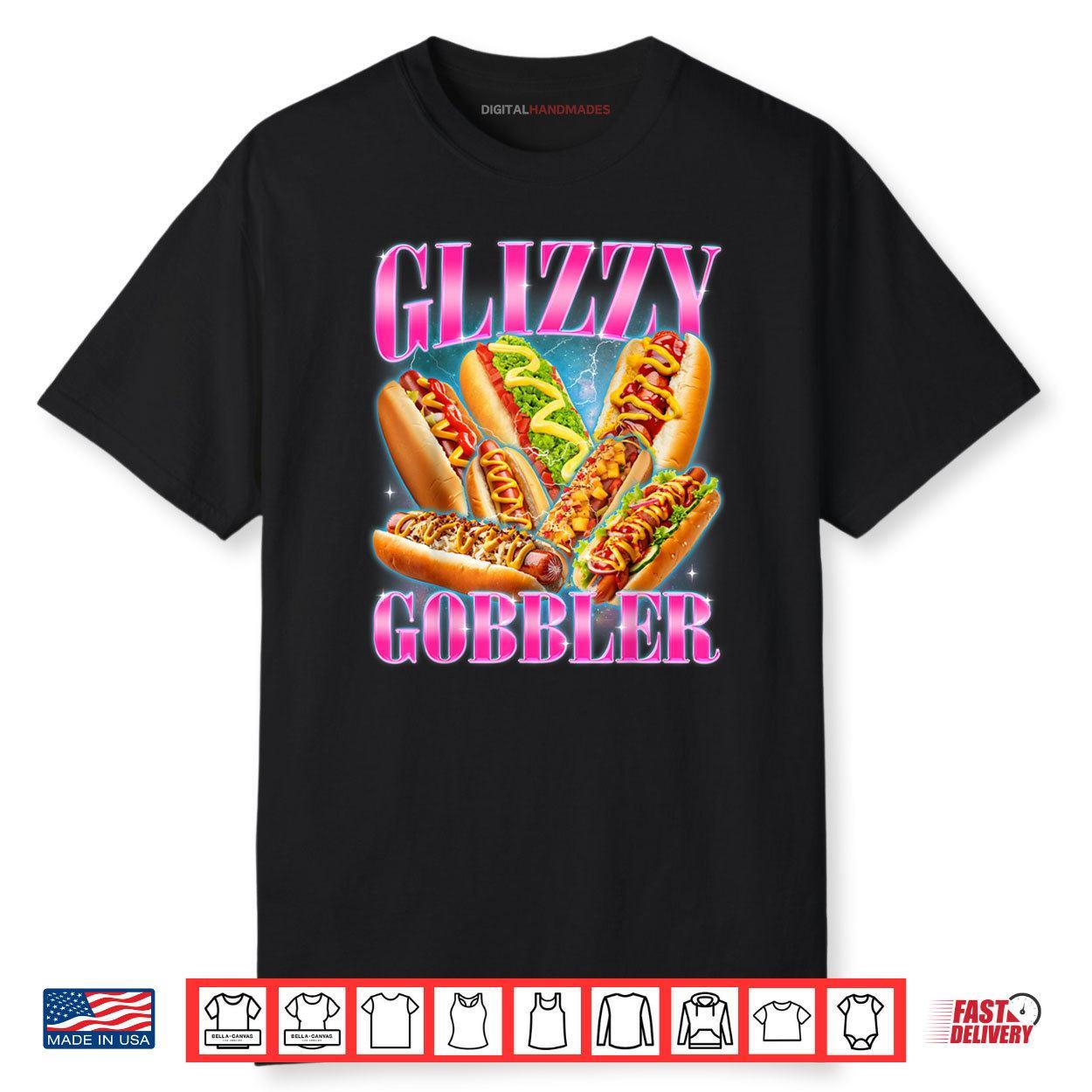 Glizzy Gobbler Funny Hot Dog Glizzy Lovers Bootleg Graphic Shirt