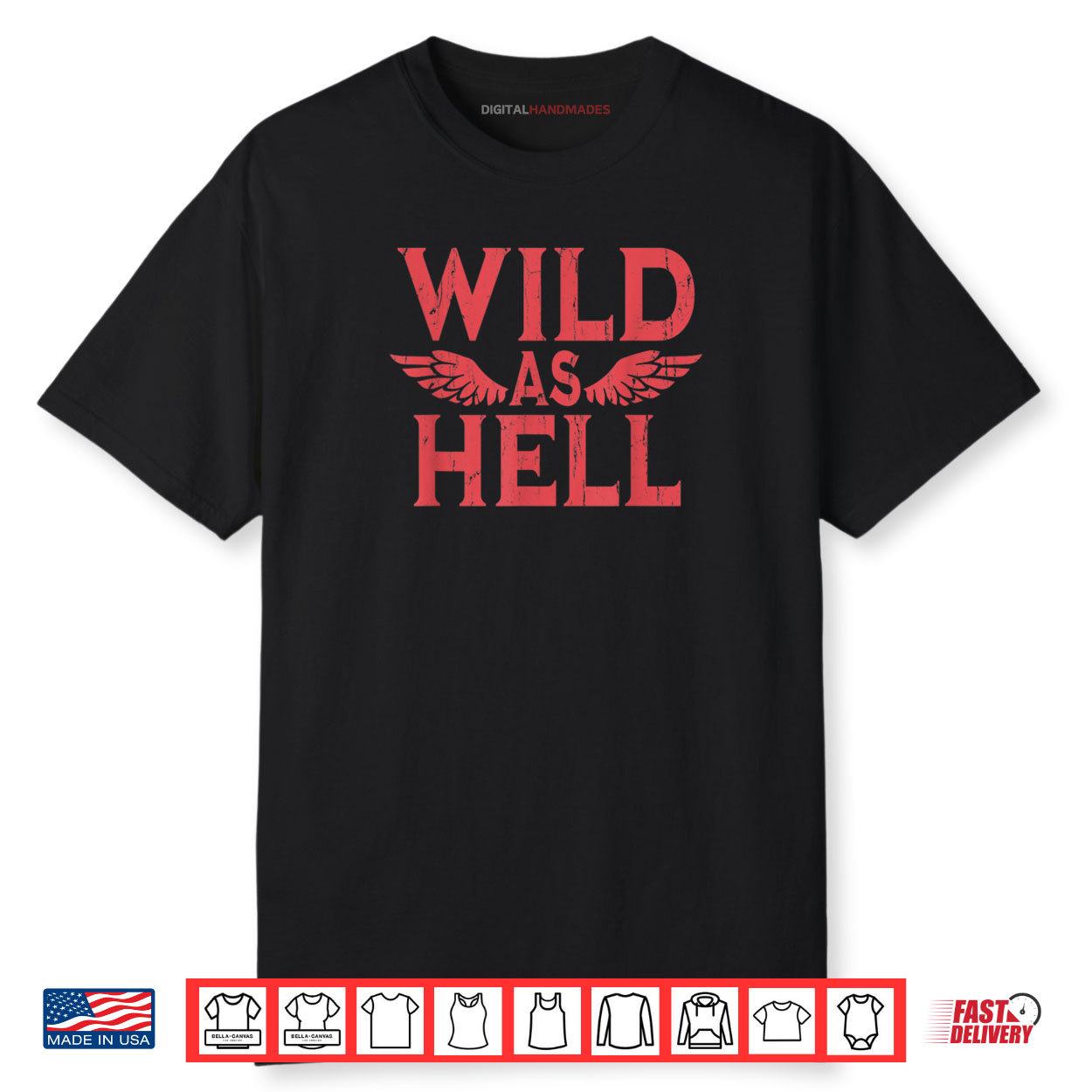 Wild As Hell Wings Western Cowboy Shirt