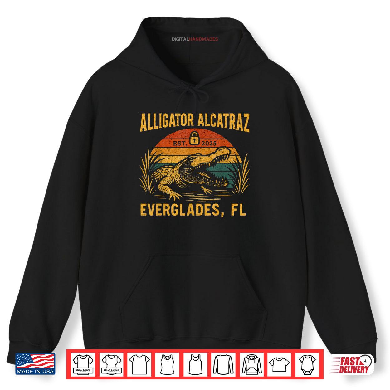Retro Alligator Alcatraz Everglades Florida Shirt 2 Hoodie Retro Alligator Alcatraz Everglades Florida Shirt digitalhandmades