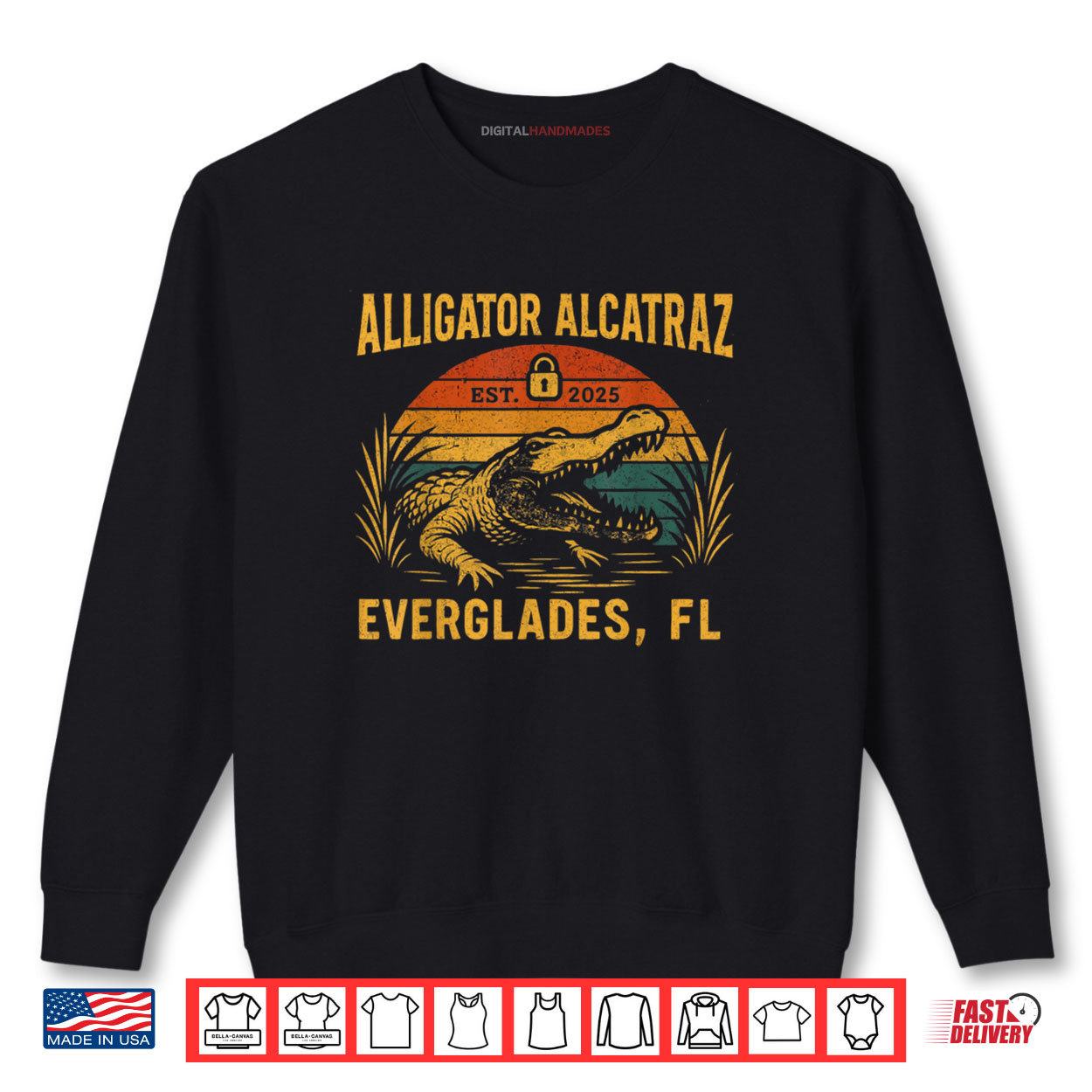 Retro Alligator Alcatraz Everglades Florida Shirt 1 Sweatshirt Retro Alligator Alcatraz Everglades Florida Shirt digitalhandmades