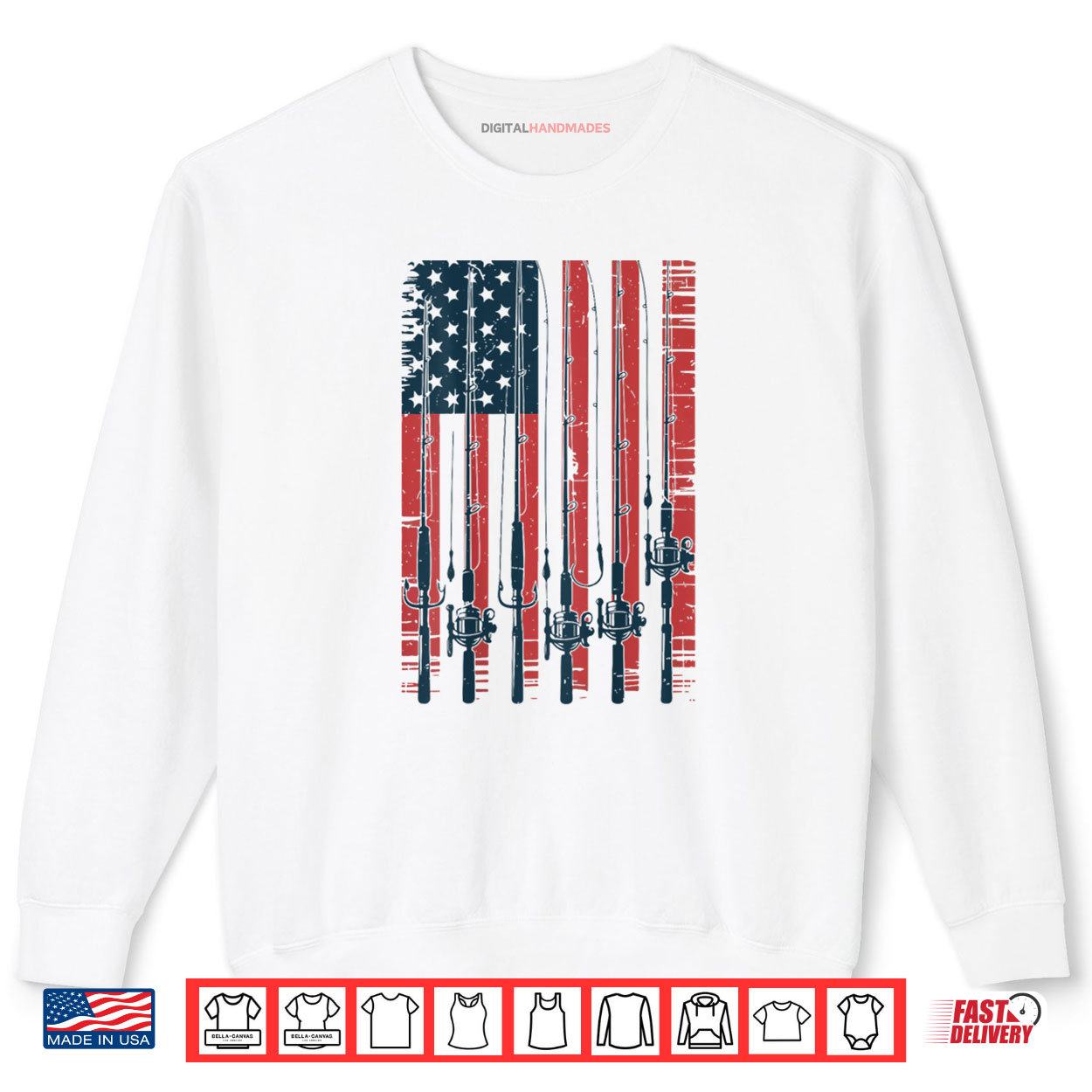 Fishing Pole On Back Youth Boy 4th July American Flag Shirt 1 Sweatshirt Fishing Pole On Back Youth Boy 4th July American Flag Shirt digitalhandmades